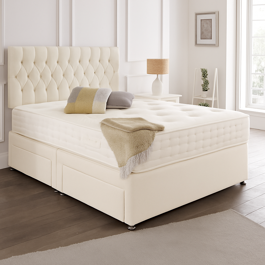 Beirut Headboard Divan Set - Choice of Mattress & Optional Storage