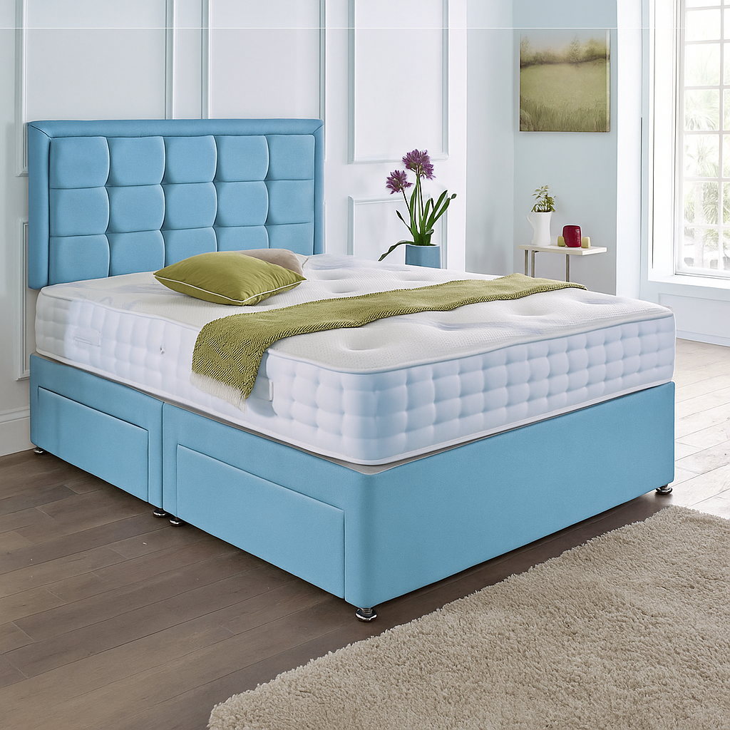 Dallas Headboard Divan Set – Choice of Mattress & Optional Storage