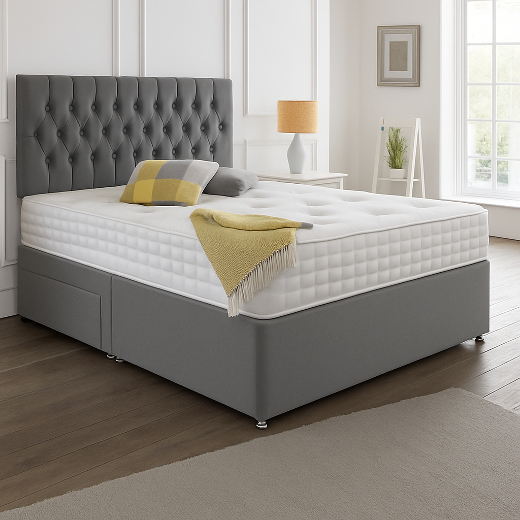 Beirut Headboard Divan Set - Choice of Mattress & Optional Storage