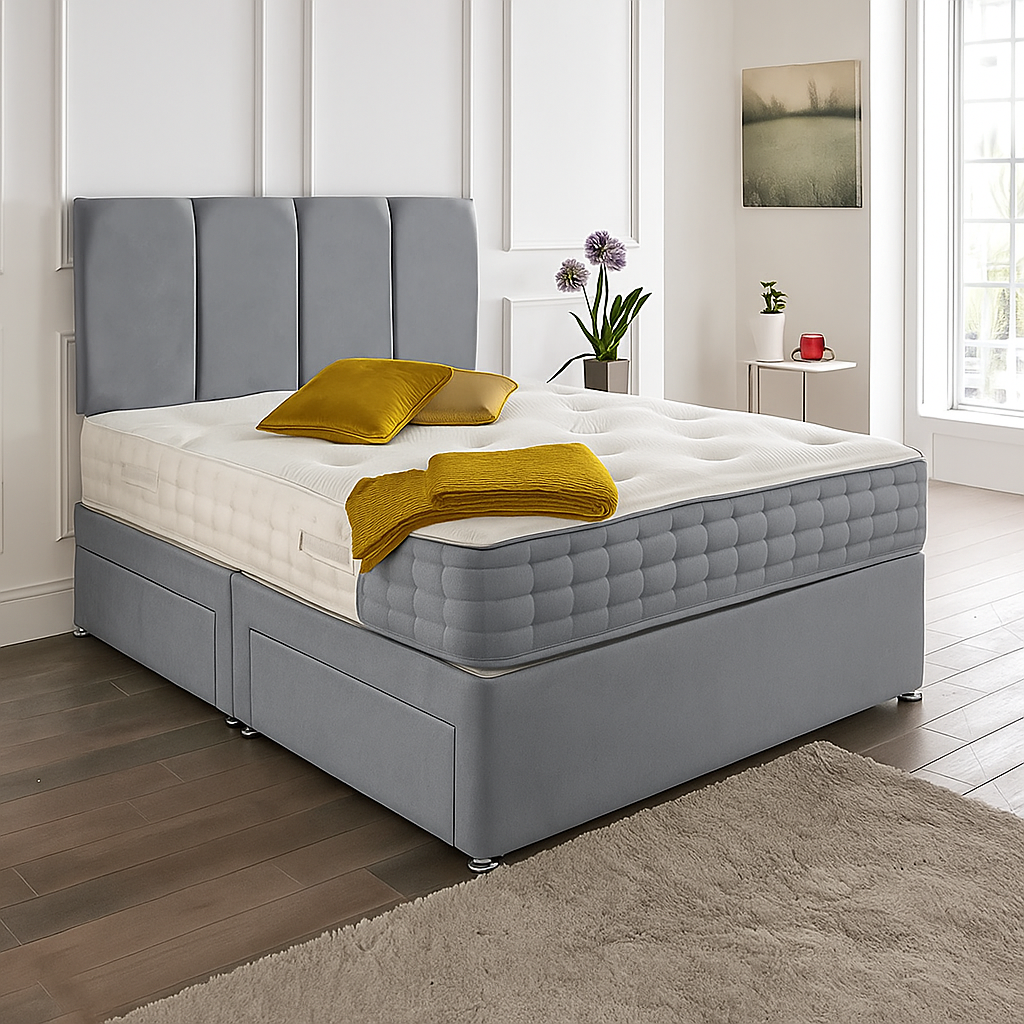 Zanzibar headboard Divan Set - Choice of Mattress & Optional Storage