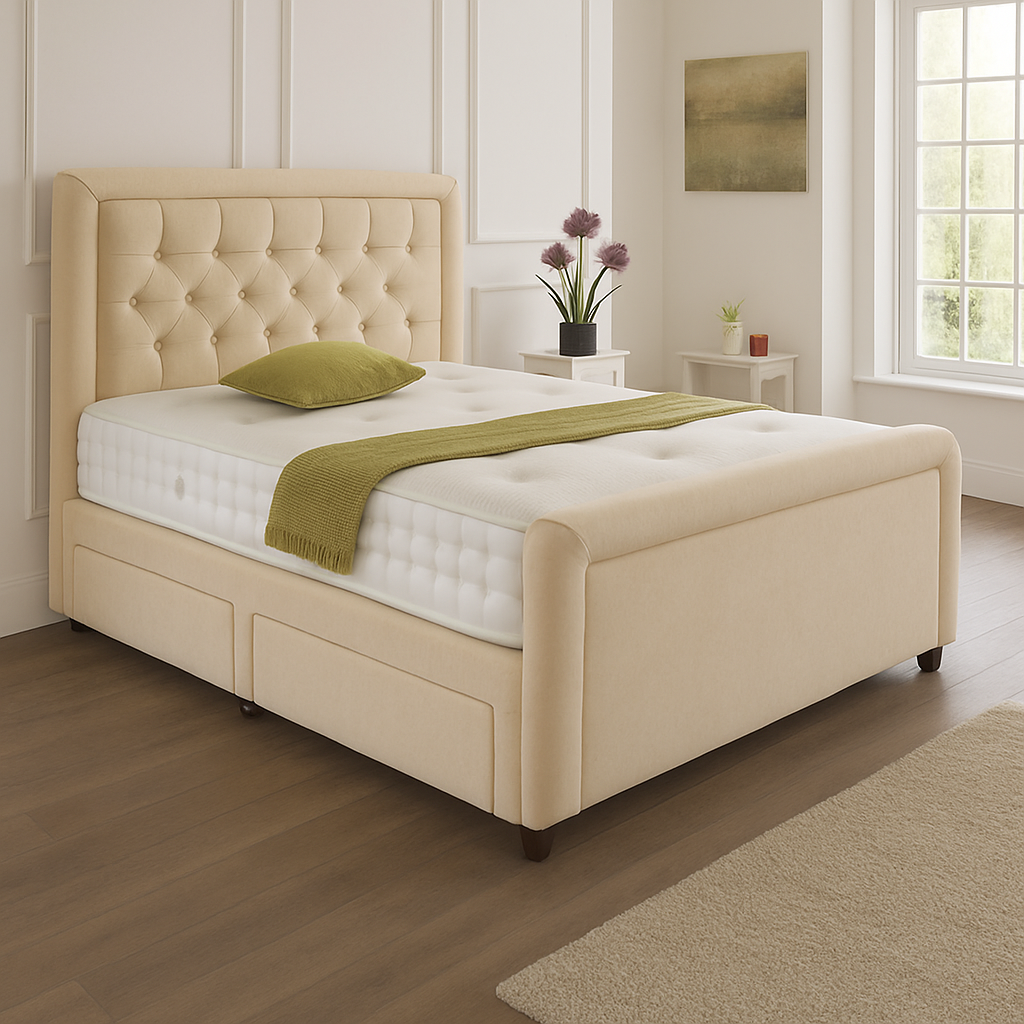 Dallas Headboard Divan Set – Choice of Mattress & Optional Storage