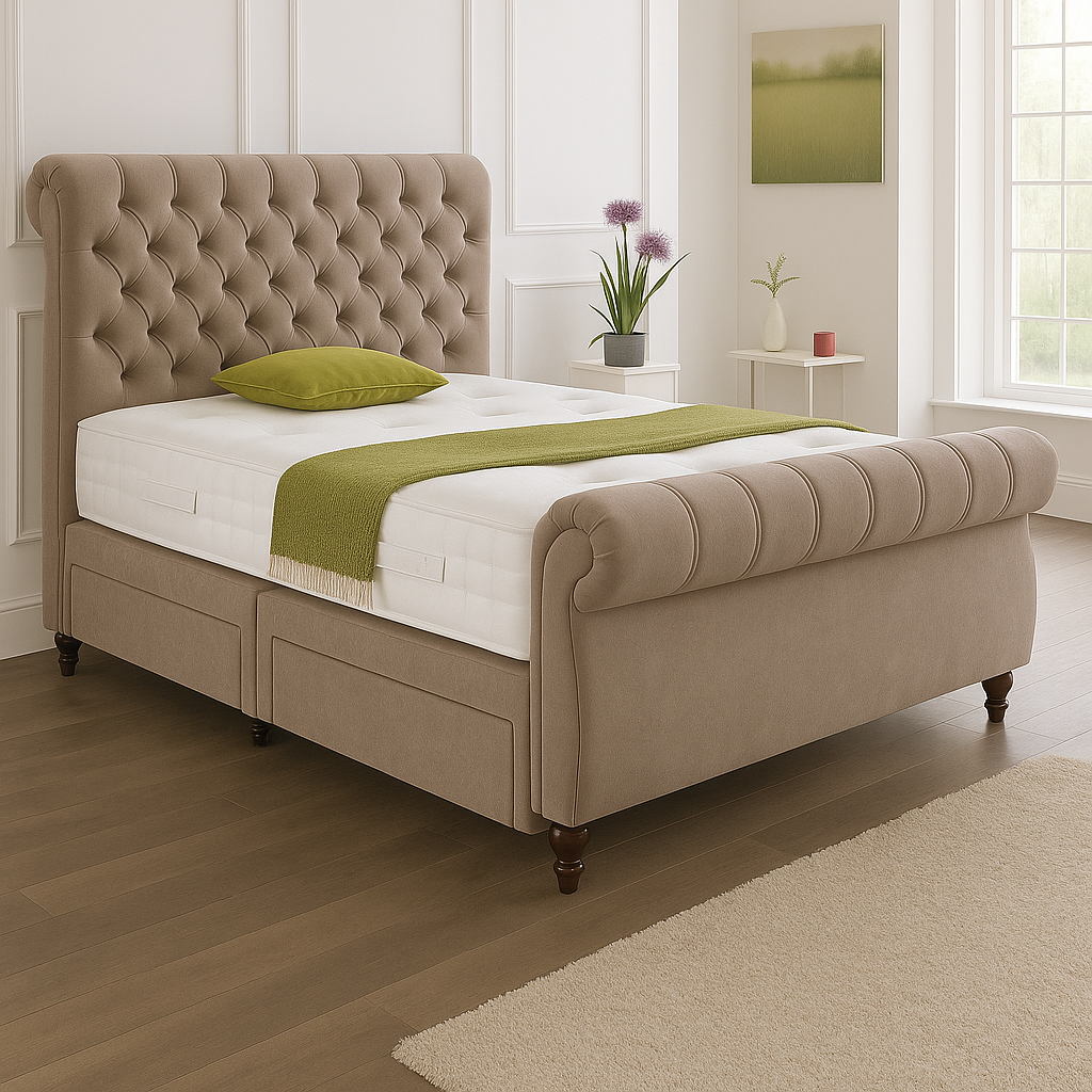 Dallas Headboard Divan Set – Choice of Mattress & Optional Storage
