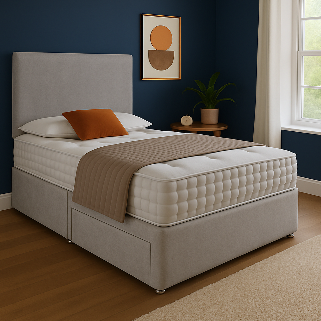 Seoul Headboard Divan Set - Choice of Mattress & Optional Storage