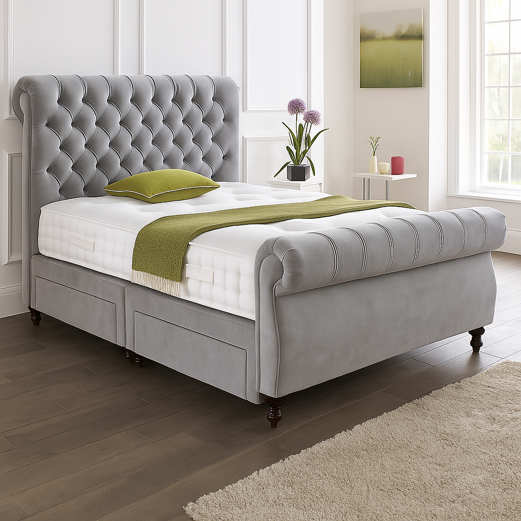 Dallas Headboard Divan Set – Choice of Mattress & Optional Storage