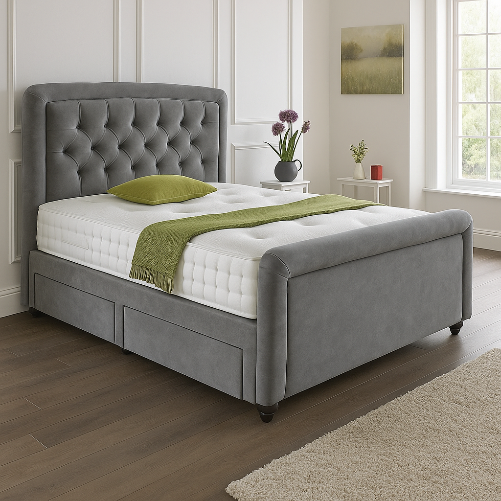 Dallas Headboard Divan Set – Choice of Mattress & Optional Storage