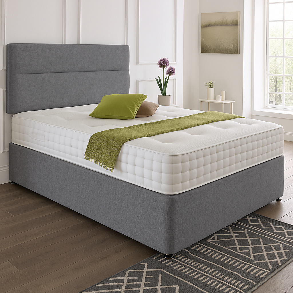 Dublin Headboard Divan Set - Choice of Mattress & Optional Storage