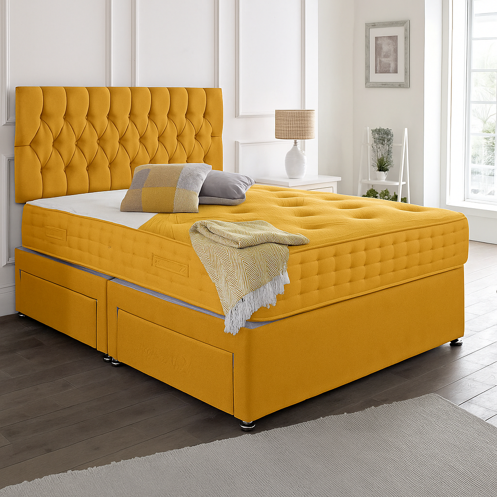 Beirut Headboard Divan Set - Choice of Mattress & Optional Storage