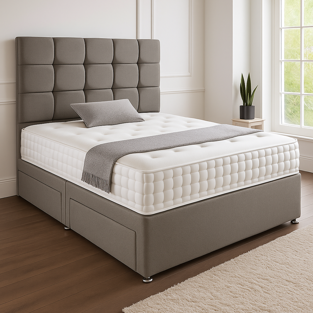 Rio Headboard Divan Set - Choice of Mattress & Optional Storage