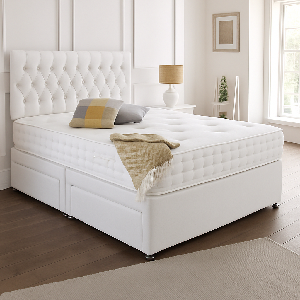 Beirut Headboard Divan Set - Choice of Mattress & Optional Storage