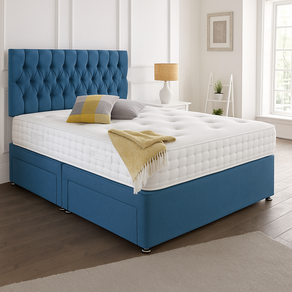 Beirut Headboard Divan Set - Choice of Mattress & Optional Storage