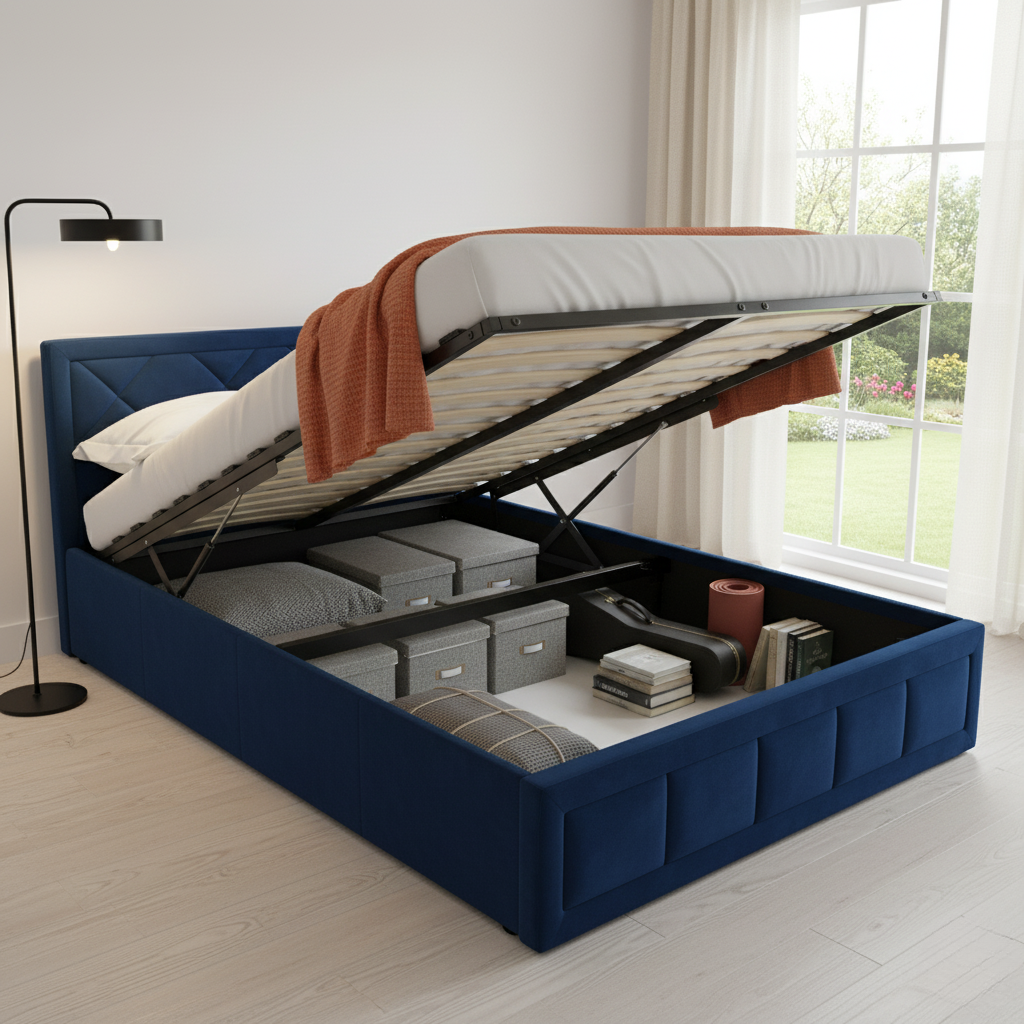 Gia Ottoman Storage Bed - Optional Mattress