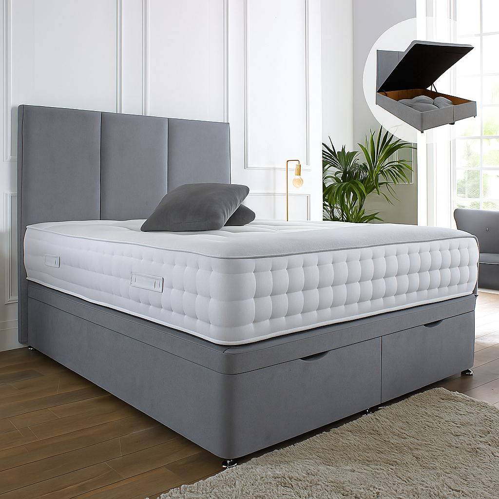 Westminster Ottoman End Lift Storage Divan Bed - Optional Headboard
