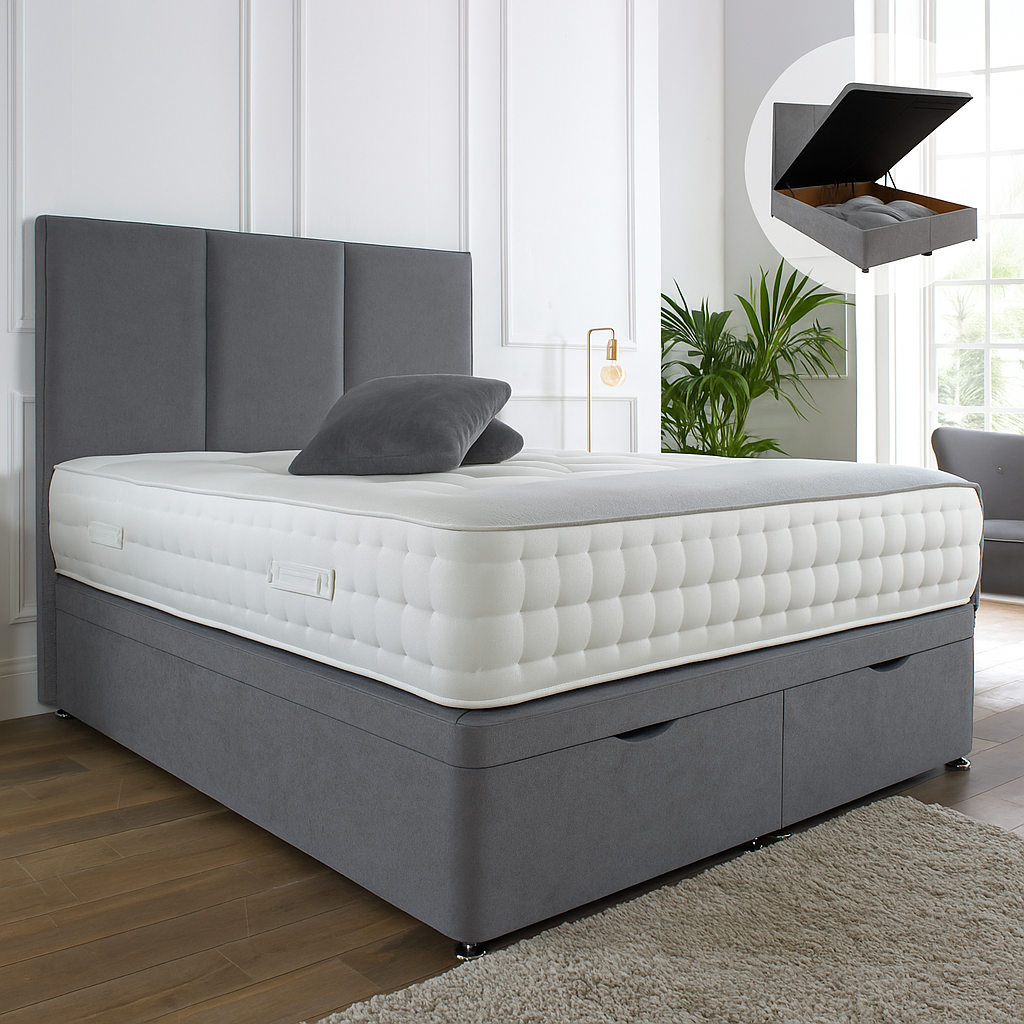 Westminster Ottoman End Lift Storage Divan Bed - Optional Headboard