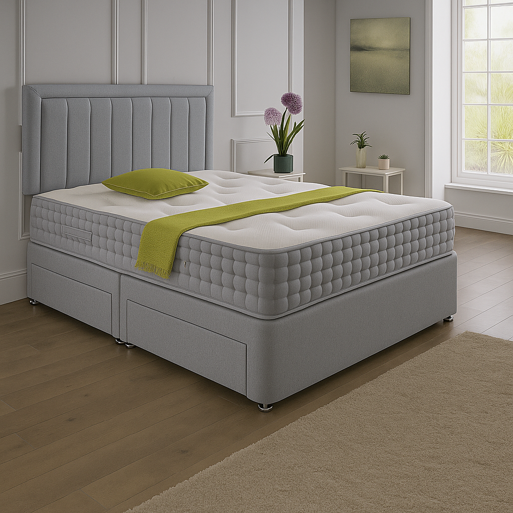 Cairo Headboard Divan Set – Choice of Mattress & Optional Storage