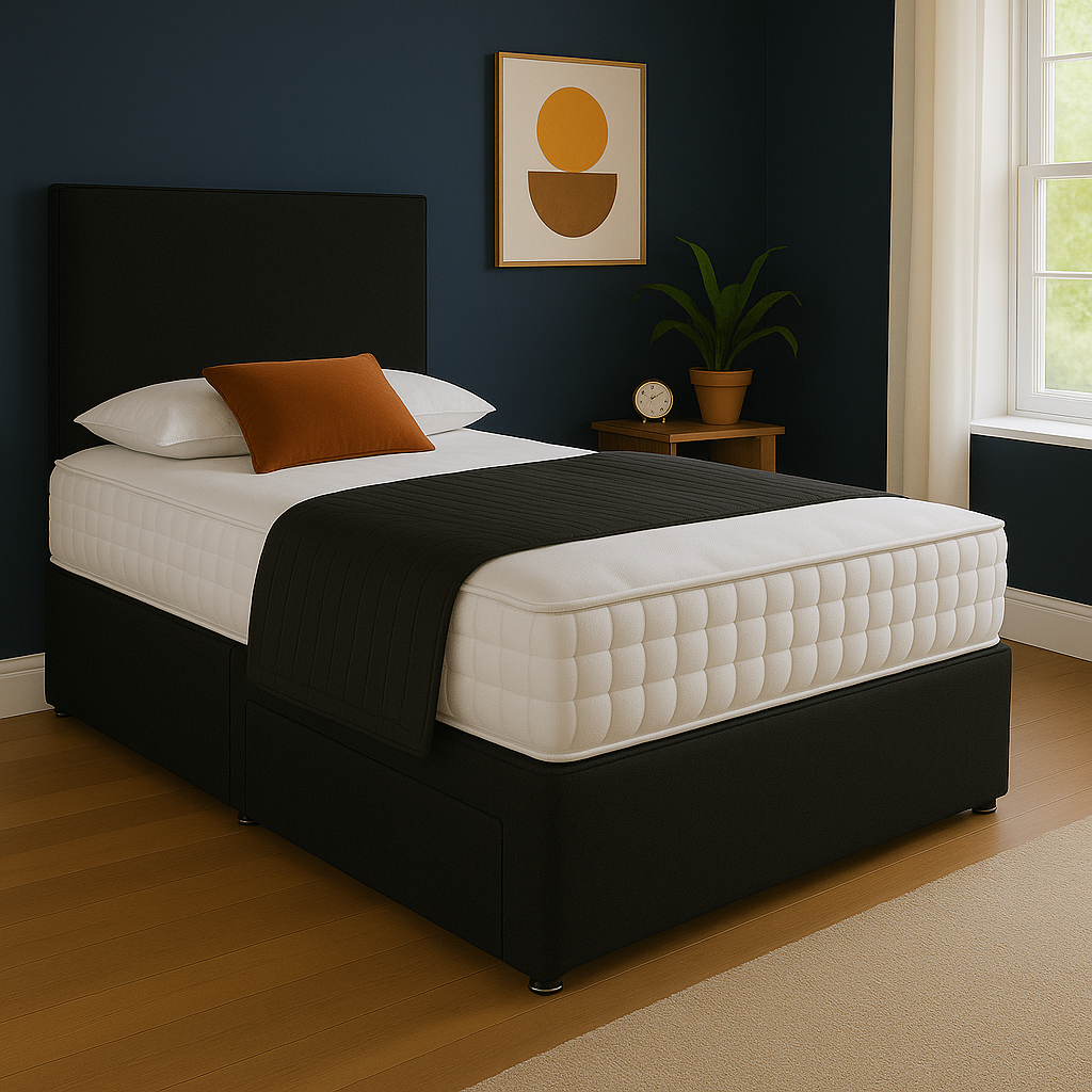 Seoul Headboard Divan Set - Choice of Mattress & Optional Storage