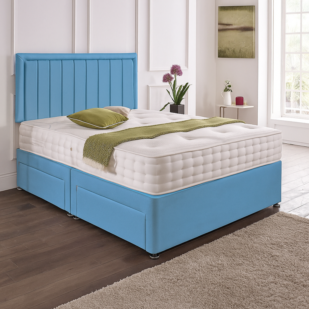 Cairo Headboard Divan Set – Choice of Mattress & Optional Storage