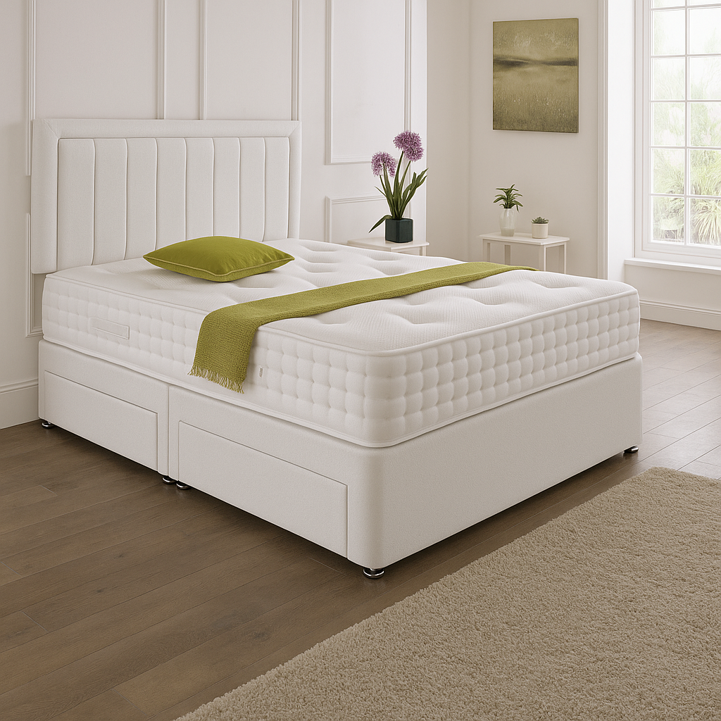 Cairo Headboard Divan Set – Choice of Mattress & Optional Storage