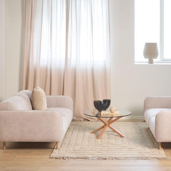 Westham Set of 2 x 2.5 Seater Sofas in Fay Beige Fabric