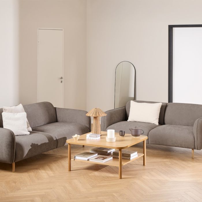 Westham Set of 2 x 2.5 Seater Sofas in Fay Dusty Brown Fabric