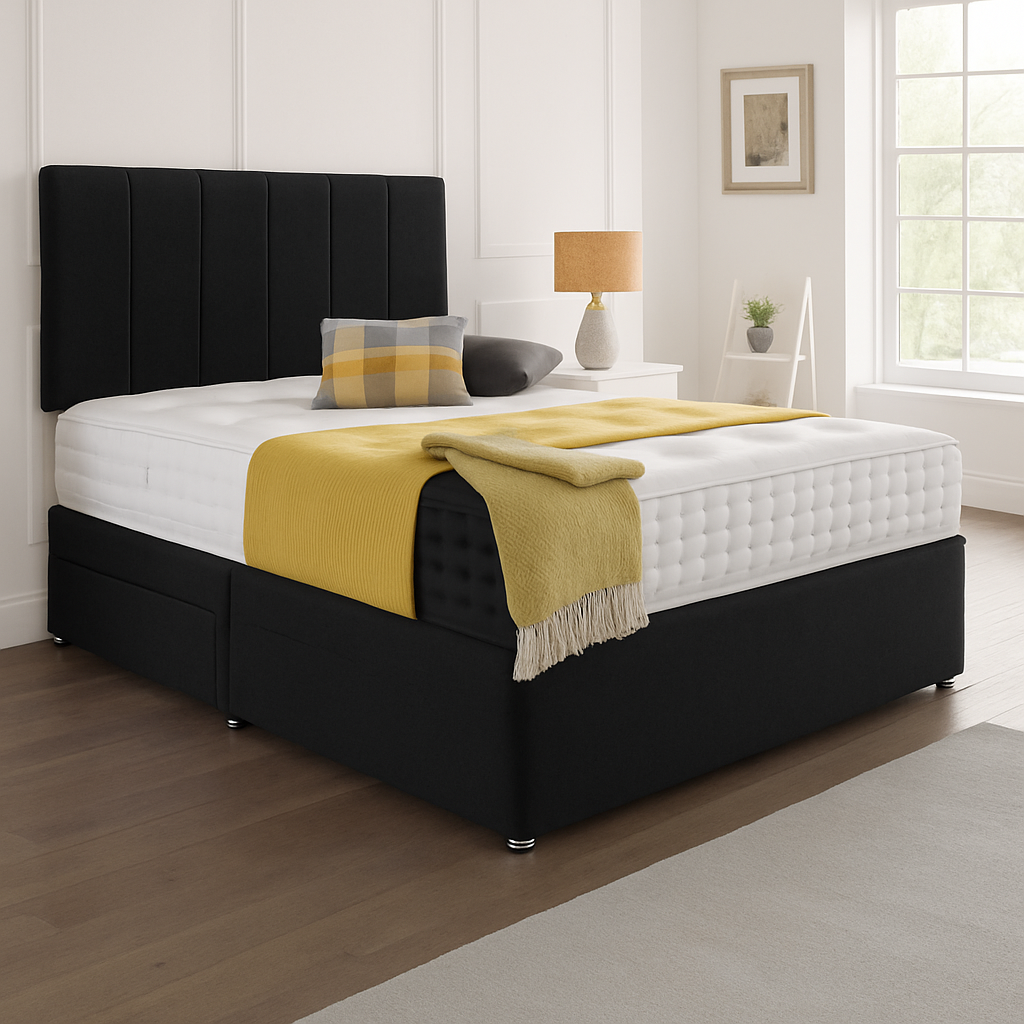 Oslo Headboard Divan Set - Choice of Mattress & Optional Storage