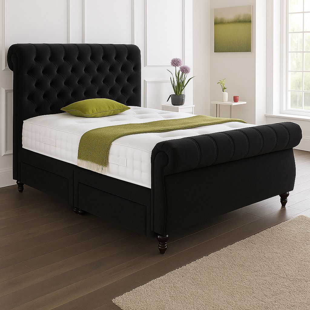 Dallas Headboard Divan Set – Choice of Mattress & Optional Storage