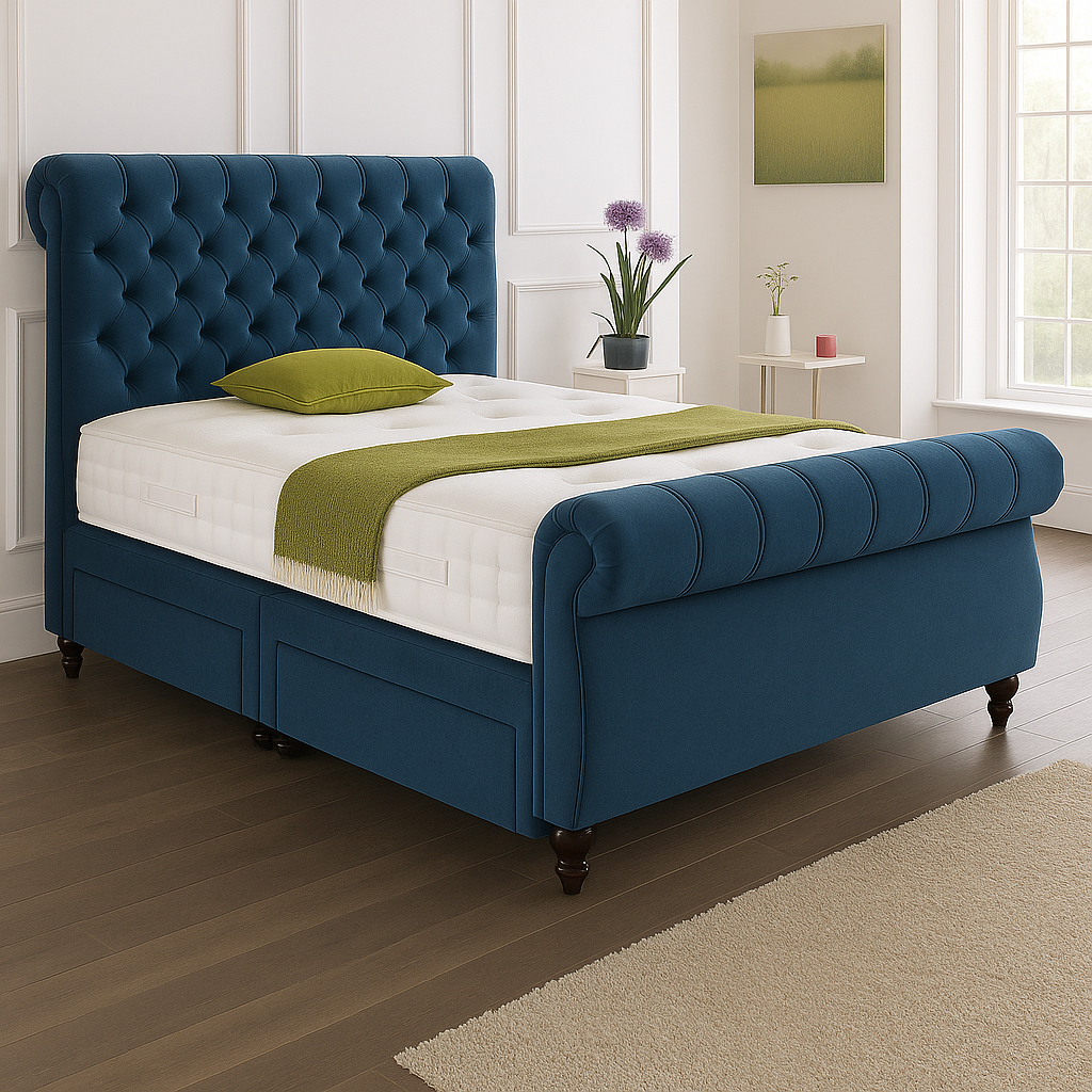Dallas Headboard Divan Set – Choice of Mattress & Optional Storage