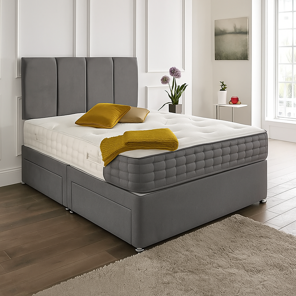 Zanzibar headboard Divan Set - Choice of Mattress & Optional Storage