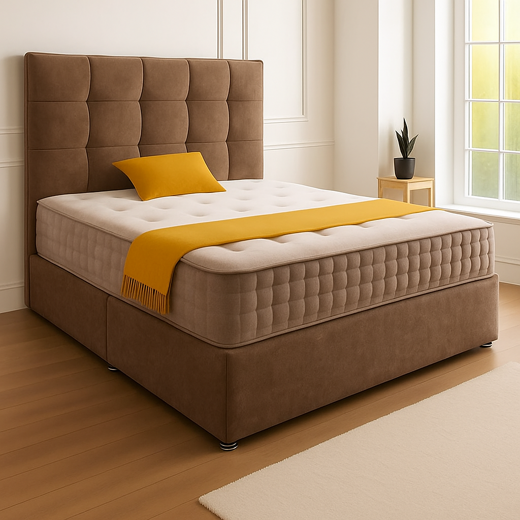 Rio Headboard Divan Set - Choice of Mattress & Optional Storage