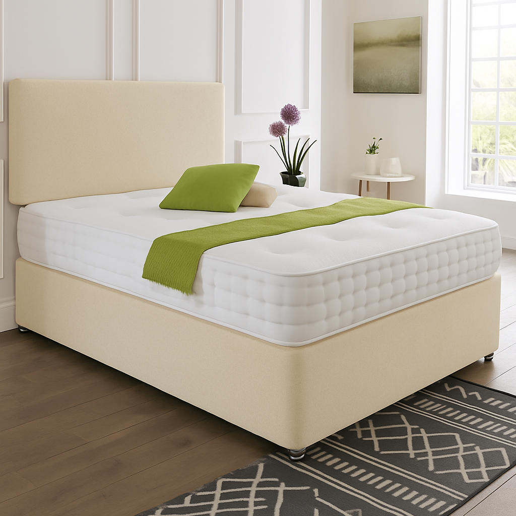Dublin Headboard Divan Set - Choice of Mattress & Optional Storage