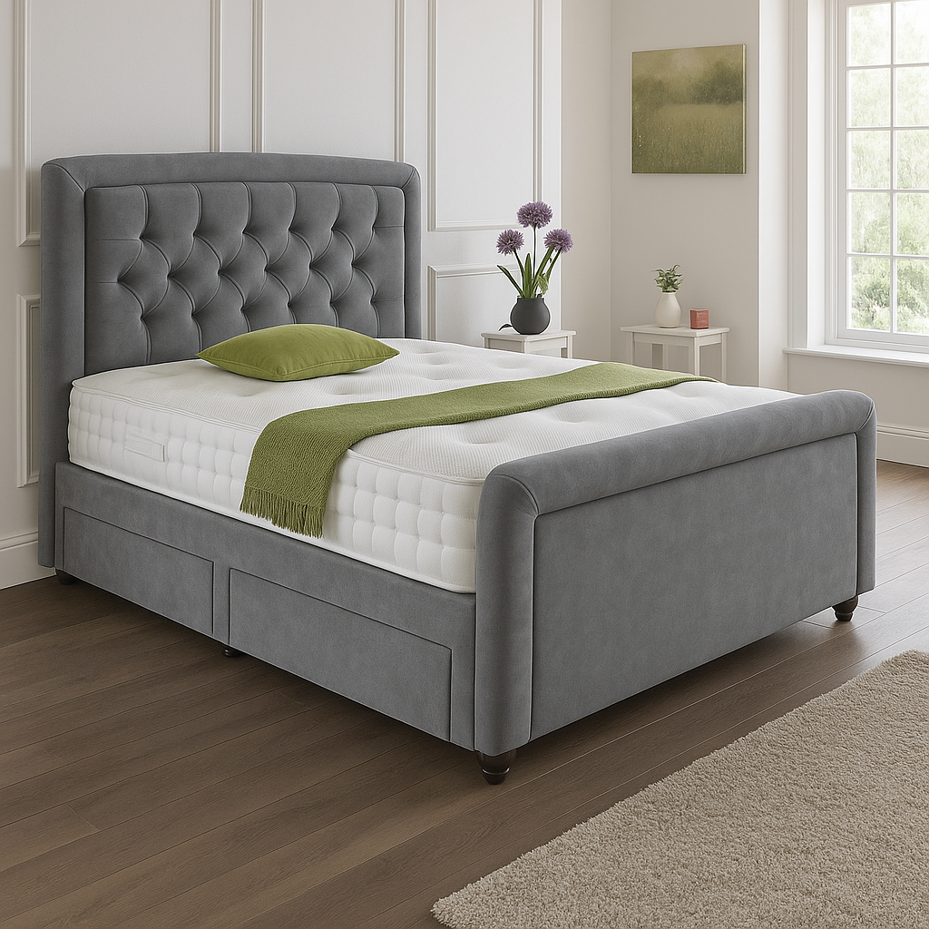 Dallas Headboard Divan Set – Choice of Mattress & Optional Storage