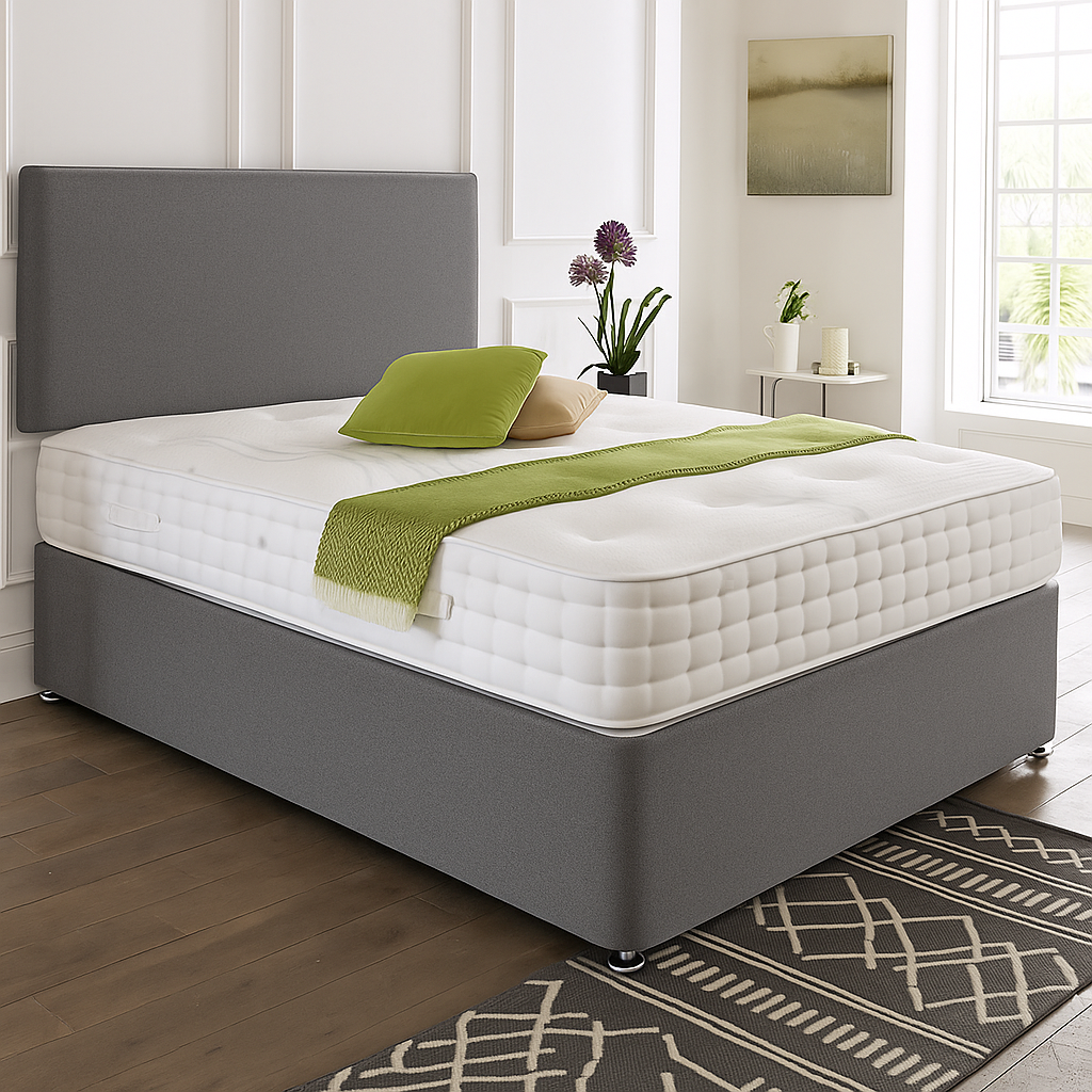 Dublin Headboard Divan Set - Choice of Mattress & Optional Storage