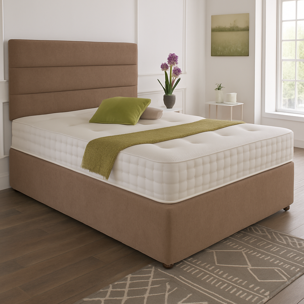 Dublin Headboard Divan Set - Choice of Mattress & Optional Storage
