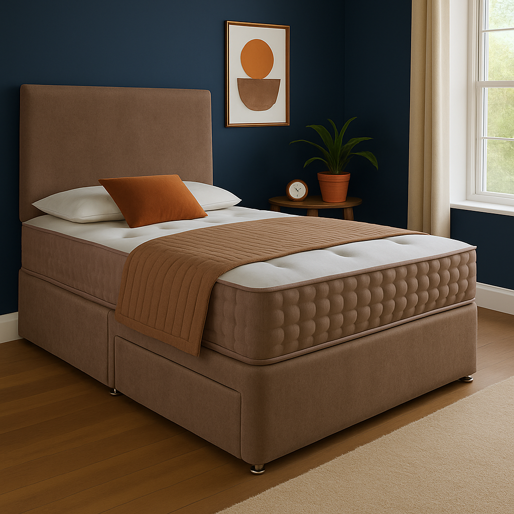 Seoul Headboard Divan Set - Choice of Mattress & Optional Storage