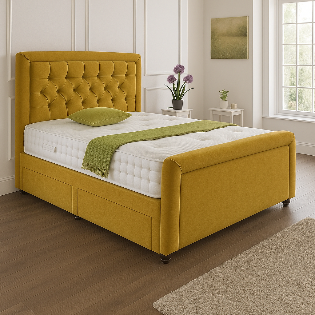Dallas Headboard Divan Set – Choice of Mattress & Optional Storage