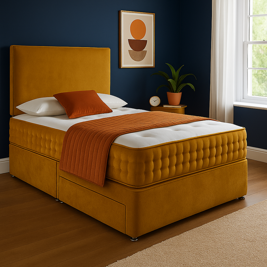 Seoul Headboard Divan Set - Choice of Mattress & Optional Storage