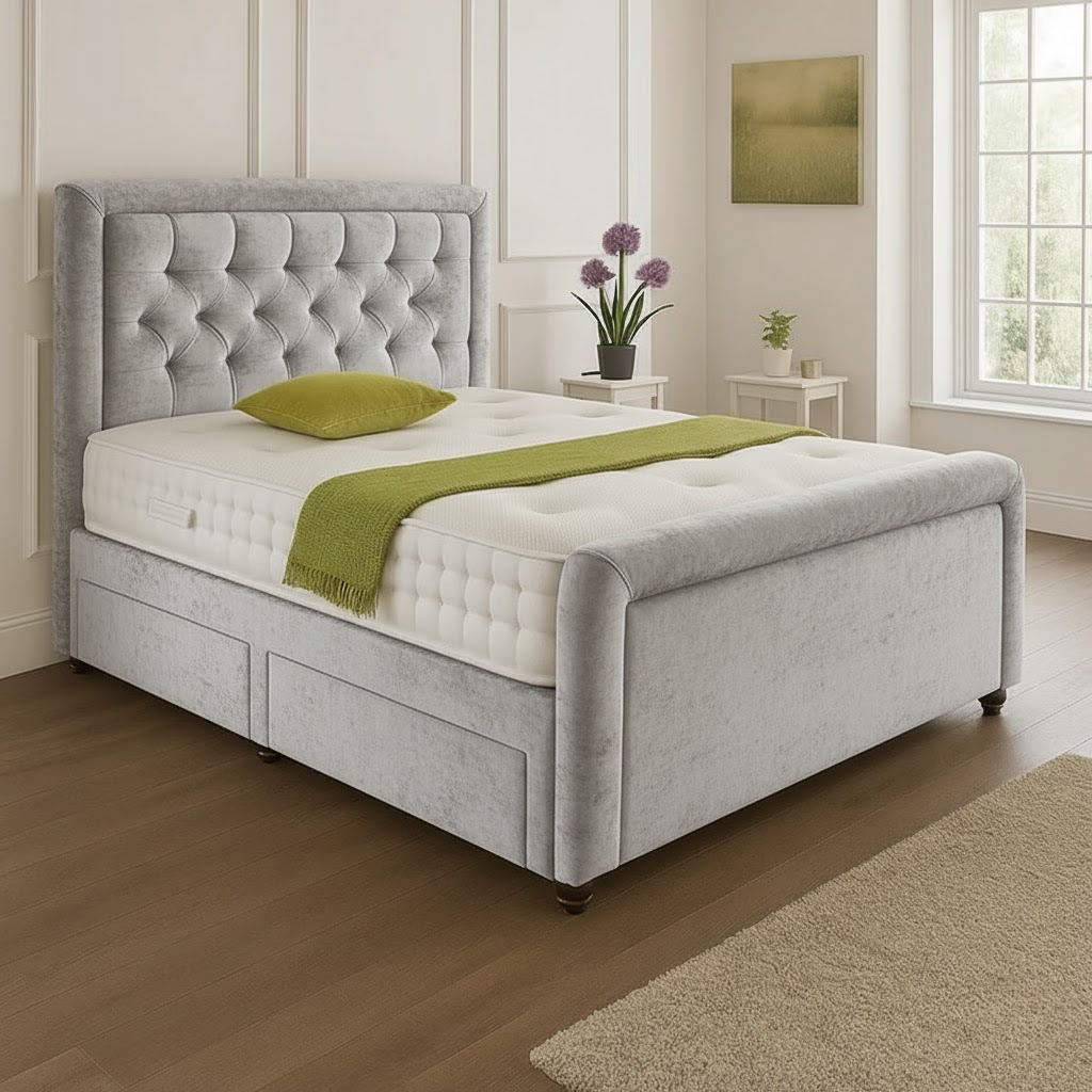 Dallas Headboard Divan Set – Choice of Mattress & Optional Storage