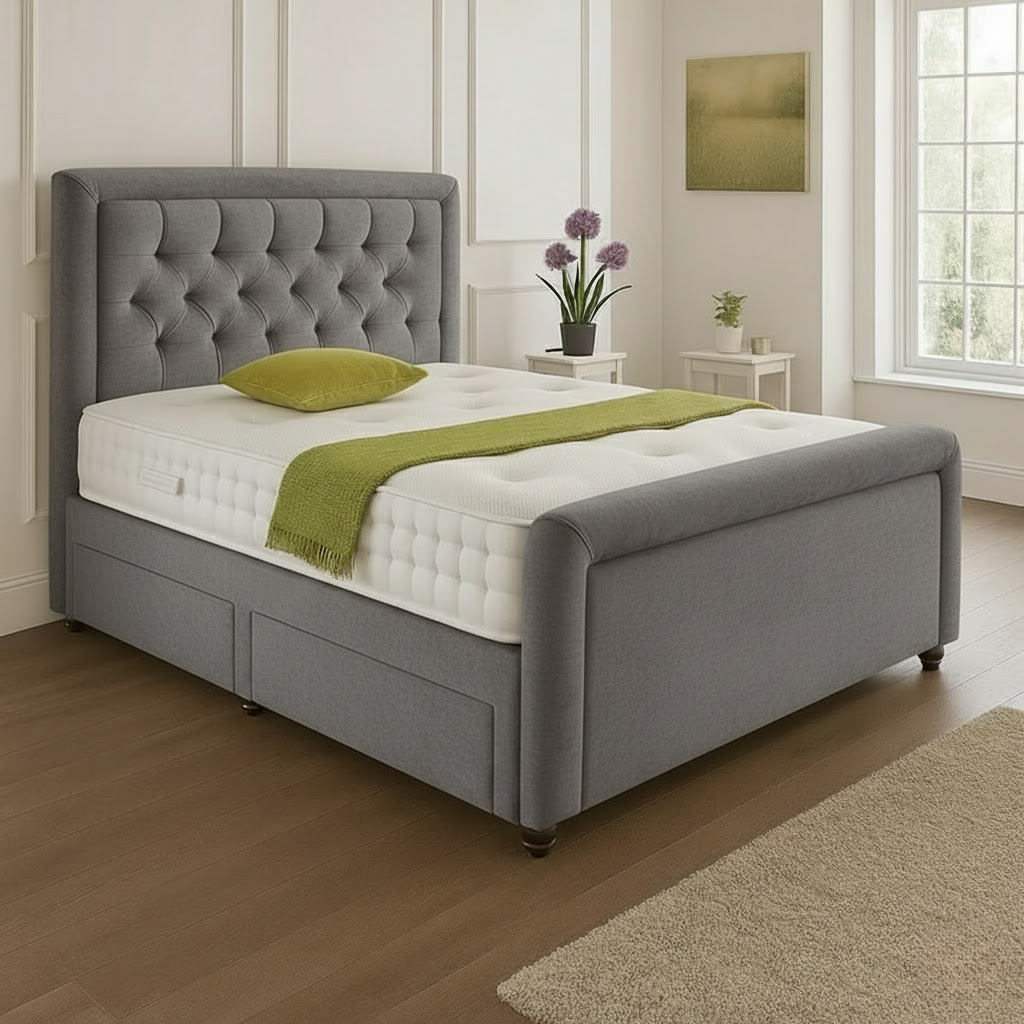 Dallas Headboard Divan Set – Choice of Mattress & Optional Storage