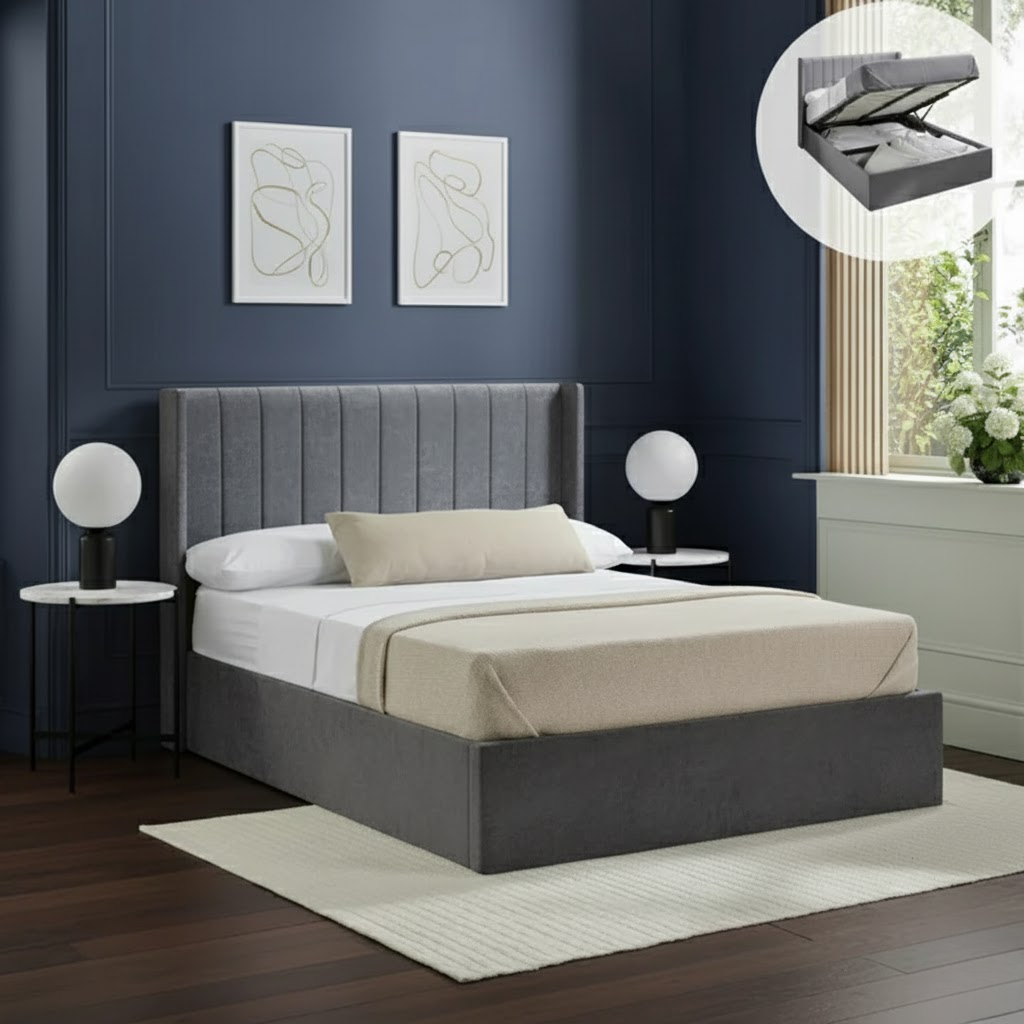 Emilie Ottoman Storage Bed - Optional Mattress