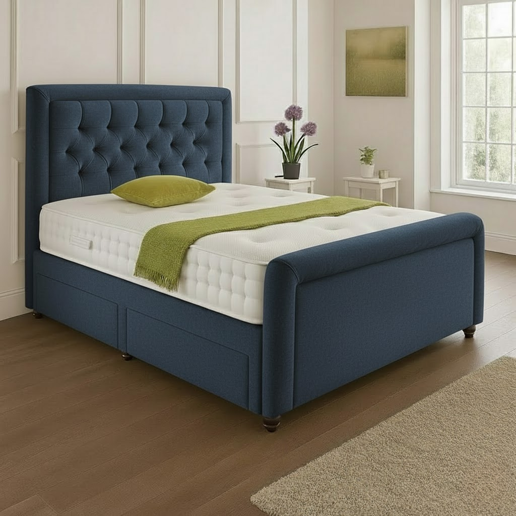 Dallas Headboard Divan Set – Choice of Mattress & Optional Storage