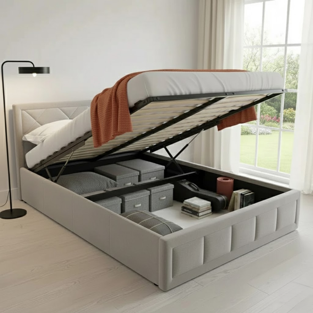 Gia Ottoman Storage Bed - Optional Mattress