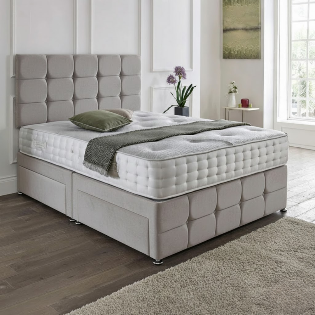 Rio Matching Headboard & Footboard Divan Set - Choice of Mattress & Optional Storage