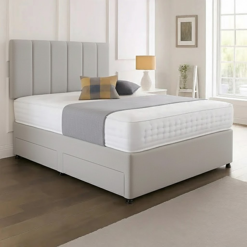 Oslo Headboard Divan Set - Choice of Mattress & Optional Storage