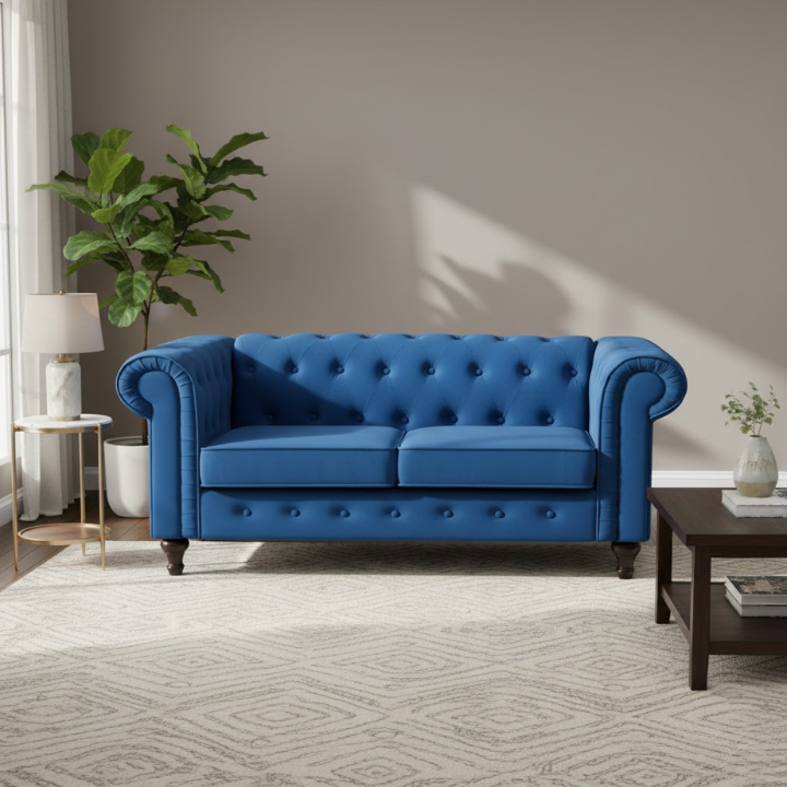 VF Velvet 2 Seat Chesterfield Sofa