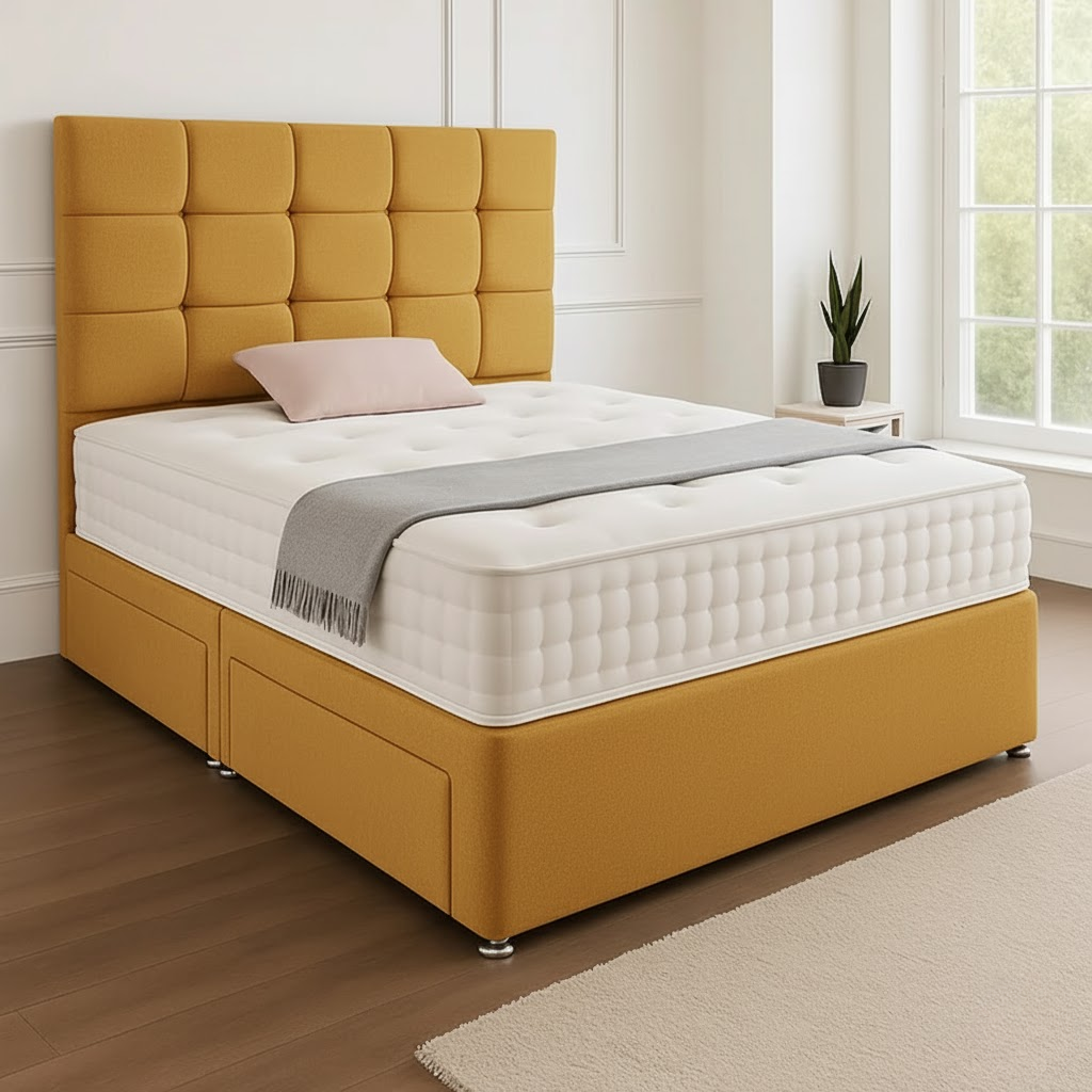 Rio Headboard Divan Set - Choice of Mattress & Optional Storage