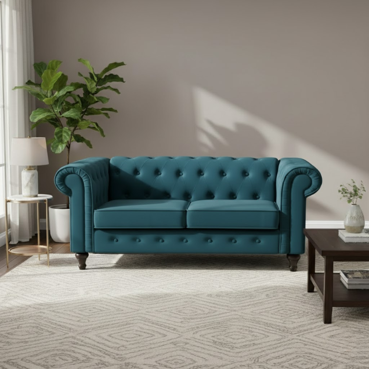 VF Velvet 2 Seat Chesterfield Sofa