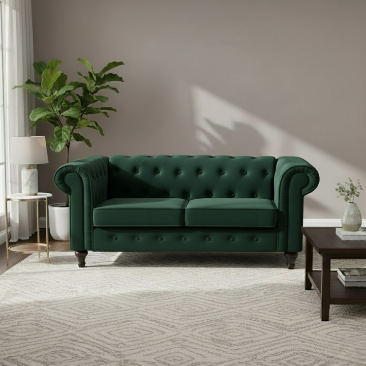 VF Velvet 2 Seat Chesterfield Sofa