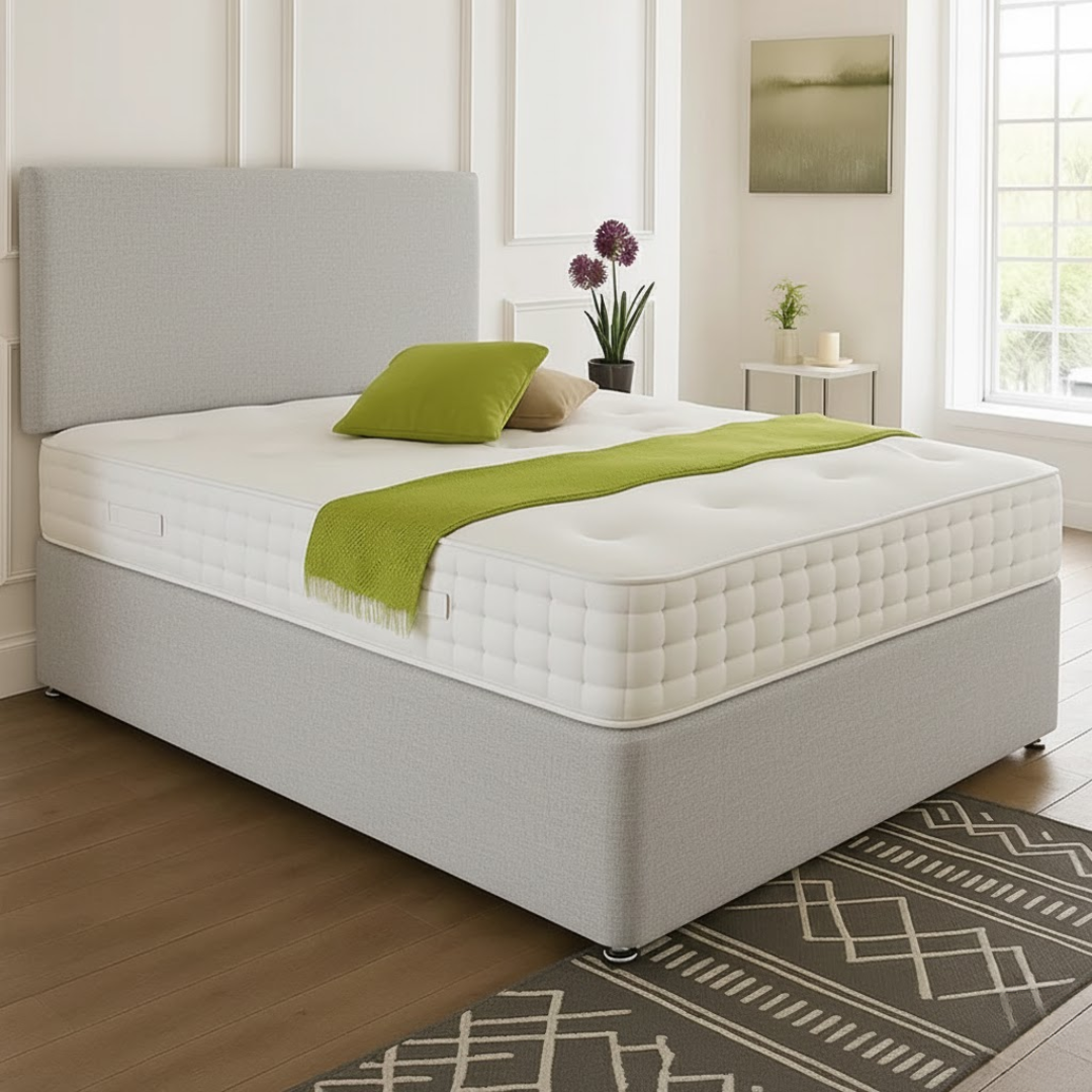 Dublin Headboard Divan Set - Choice of Mattress & Optional Storage