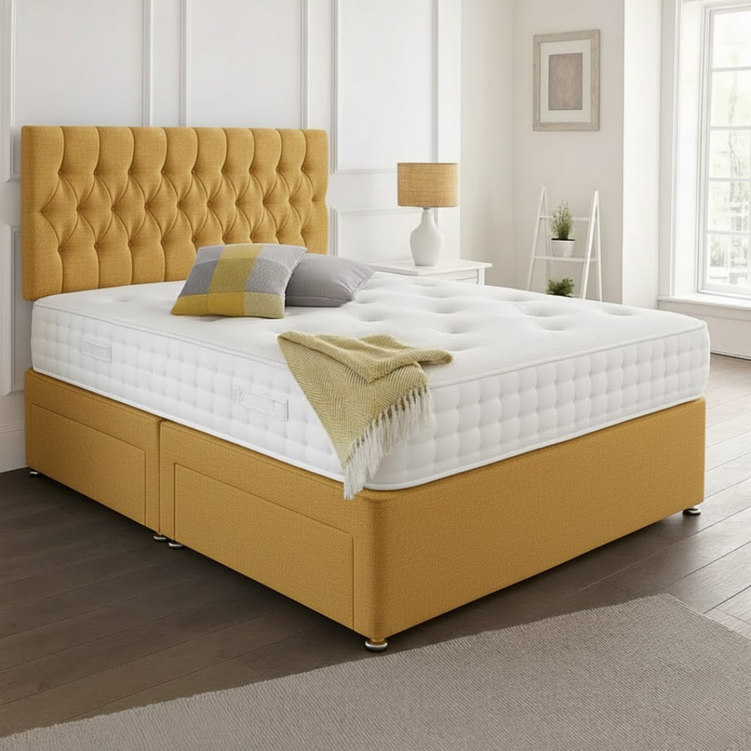 Beirut Headboard Divan Set - Choice of Mattress & Optional Storage