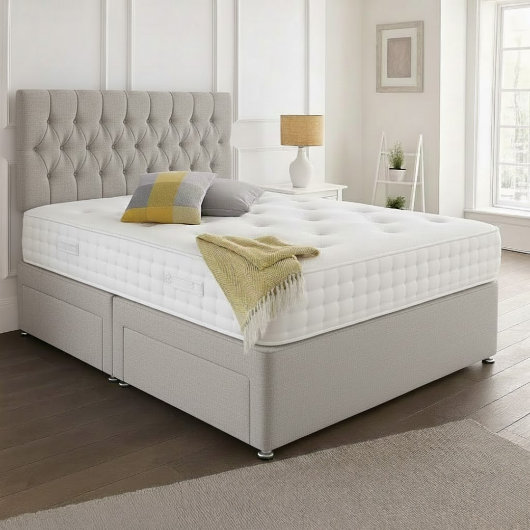 Beirut Headboard Divan Set - Choice of Mattress & Optional Storage