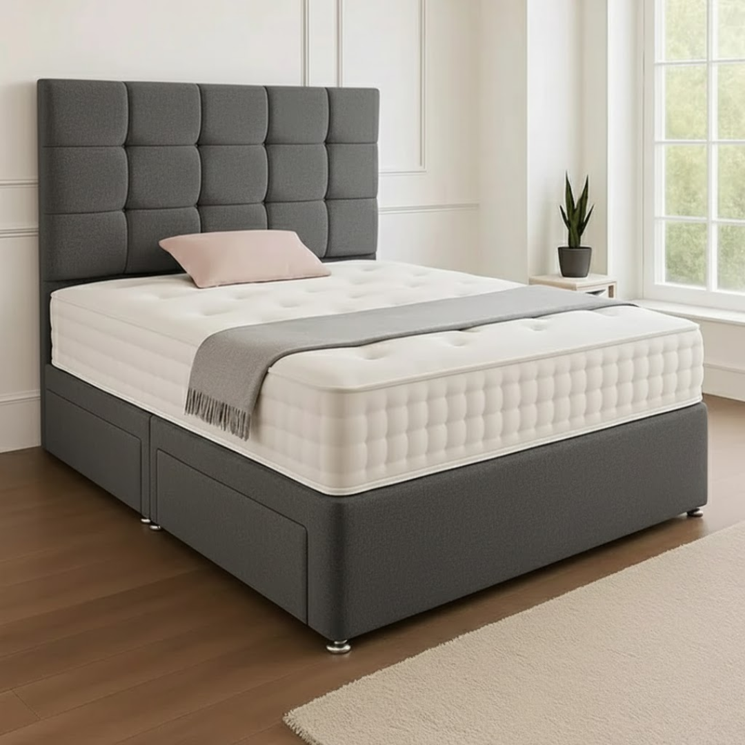 Rio Headboard Divan Set - Choice of Mattress & Optional Storage